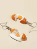 Boucles d'oreilles pendantes en résine pour femmes, œuf géométrique Simple et mignon, tendance créative, Style acrylique, mode, bijoux amusants et amusants