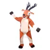 Costume della mascotte del cervo felice di Halloween 2024 Costume di Natale a tema costume