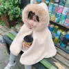 hotsell kids girl poncho cloak fur 겨울 유아 유아 어린이 공주 후드 케이프 모피 칼라 아기 아웃웨어 따뜻한 어린이 옷