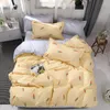 Sängkläder sätter enkla morotgul set king size vinter tröstare täcker lakan kudde fall 2/3 st däck med dragkedja h23