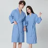 Kvinnors sömnkläder Kvinnors mantel Waffle Cotton Bathrobe Winter Pyjamas Bath Spring and Warm Suit badjas kvinnliga kläder 2023