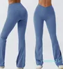 Lu Yoga-Hose Lemon Algin Damen ausgestellte Leggings, Bell-Bottom-Hose für große Mädchen, hohe Taille, Fitnessstudio, Lemon, elastische Po-Lifting-Sporthose, LL Align-Sportkleidung
