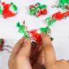 Pop Toys Fidget sleutelhanger Vingerdruk bubbels sleutelhanger Kerst decompressie speelgoed Silicagel Pop Fidget bubbels hanger