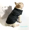 Designer Dog Clothes Winter Coat Warm Dog Apparel Waterproof Windproof Pet Vest Cold Weather Puppy Jacket med hattar för små medelstora stora hundar Bulldog svart