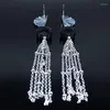 Stud -oorbellen Fashion Tassel roestvrijstalen oorbel voor vrouwelijke sector lange sieraden aretes de Acero Inoxidable Para Mujer E612994S07