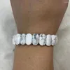 Strand White Howlite Stone Beads Armband Natural Gem smycken Bangle Diy For Woman Man Wholesale!