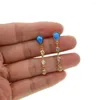 Boucles d'oreilles pendantes 2023 Summer Arrive Ocean Beach Blue Fire Opal Tear Drop Beze Cz Tennis Chain Luxury Modern Women Ladiy Gift Earring Superbe