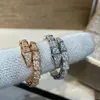 Punk Fashion Gold Silver Color Snake Justerbar Ring Inlay Bling Zircon Punk Trendy For Women Wedding Engagement Smycken