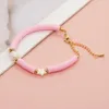 Strand Bohobliss Färgglada Heishi -armband för kvinnor Enkel Pearl med Shell Star Charm Pulsera Clay Beads Trendy Fashion Smycken