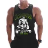 Tops cereno da uomo maschile per bodybuilding camicia manica in palestra fitness addestramento vestiti stringer singoletto maschio giubbotto stampato casual estivo 230404