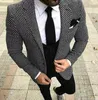 Herenpakken heren geruite pak houndstooth op maat gemaakte mannen kleden op maat gemaakte casual duotone weven honden tand check 3 stuks