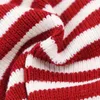 Hundklädkläder Pet Cat Teddy Autumn Winter Warm Clothing Wool Coat Thick Red White Stripes Tröja för litet medelhög valp mode