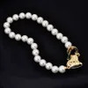 Viviane-Halskette, Designerin Viviennes Westwoods, luxuriöser Hip-Hop-Schmuck, französische Liebe, Saturn-Anhänger, Perlenkette für Damen, einfache Inns, leichte Luxus-Kragenkette