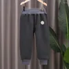 Calças crianças calças de pelúcia inverno meninos solto ajuste esportes engrossado quente casual leggings à prova de vento para 2-6y