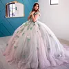 Sexy V-ausschnitt Süße 16 Quinceanera Kleid Off Schulter Applizierte Blume Ballkleid Prinzessin Party Geburtstag Kleid Vestidos De