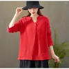 Women's Blouses 2023 Brand Casual Vinatge Tops Women' Summer Vintage Cotton Linen Blouse Female Blusas Elegant Long Sleeve Shirts