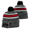 Gorros masculinos de malha com punho pom atl, gorros atl bobble, chapéu esportivo listrado de lã lateral, gorro de beisebol quente para mulheres a3