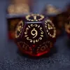 Perline Altro Set di dadi DND rossi Cthulhu Poliedrico inciso a mano Magic Energy Arabesque per DD RPG Giochi da tavolo da tavolo GiftOther