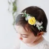 Acessórios de cabelo Pogal Props Flores Born Baby Girl Headband Elastic Nylon Infantil Turbante Headbands Hairband para meninas