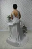 2023 Elegant Bateau Neck Sleeveless Bridesmaid Dresses Evening Dress Backless Lace Bridesmaid Dress Mermaid Sweep Train With Sash Bow