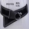 Ceintures Dames Oblique Large Taille Joint Noir Mode Rivet Punk Style Polyvalent Large Ceinture Avec Robe Élastique Ceinture Décorative Z0404