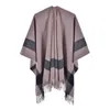 Foulards Femmes Plaid Châle Wraps Open Front Poncho Cape Pulls surdimensionnés Cardigan Casual Châles pour l'automne hiver