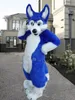 2024 Discount Long Fur Husky Dog Fox Mascot Costume Fursuit Halloween Suit party