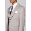 Herrdräkter blazers stilig vår sommar män tuxedos 3 stycken set toppade lapel smal fit party bröllop smart casual coaailor-made