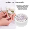 Nail Glitter krossad spar paljetter chunky färgglada fluorescerande glaspapper iriserande flingor klistermärke 3d akryl paillette