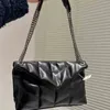 Bolsa de designer de alta qualidade moda luxo sacola de couro preto saco do mensageiro corrente ombro diagonal clássico aleta bolsa feminina 5a