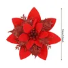 Decoratieve bloemen 5/10 stuks glitter kunstmatige poinsettia kerstboom bloemornamenten bruiloft krans decoraties doe-het-zelf benodigdheden