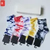 Mens dames sokken katoen mode enkel letter ademende mix tie dye football basketbal sportsokken met doos