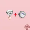 925 Silver Fit Pandora Original Charms Diy 펜던트 여성 팔찌 Bads Blower Hot Air Balloon Paw Print 토요일 매달