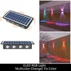 Appliques murales solaires rondelle murale 4led 6led 8led éclairage haut et bas coloré blanc chaud jaune lampe murale extérieure pour la décoration de jardin