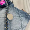 Canale 22 Borsa shopping in denim Grand Tote Travel Designer Donna Sling Body Borsa più costosa con catena in argento Gabri