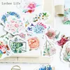 Gift Wrap Lychee Life 46Pcs Junk Journal Paper Diary Flower Stickers Scrapbooking Stationery Diy Hand Account Sticker