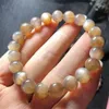 Bangle Natural Golden Skeeton Crystal Bracelet Bracelets Bead Stretch Healing Gemstone Birthday Present 1PCS 9MM