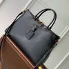 Designer shoppingväska 36 cm lyxig axelväska 10a spegel kvalitet tote väska äkta läder crossbody väskor kvinnor handväska med låda l253