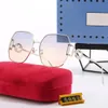Gu Cci Sonnenbrille Vintage quadratische Designer-Sonnenbrille Herren Damen siamesische übergroße Sonnenbrille für Damen Luxusmarke randlos Ocean Lens Big Shades ENOR