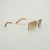 Mode Vintage sans monture hommes femmes cadre en métal carré lunettes nuances Oculos Gafas pour accessoires de Club en plein air 011B