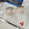 Nowe okulary przeciwsłoneczne najlepsi projektanci Ni Ni's Truskawki Łańcuch Net Red Anti Ultraviolet