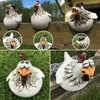 Garden Decorations Figurine Hen Decorative Farm Yard Chicken Statues Art-backyard Art Craft Creative Eco-friendly Backyard