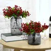Fleurs décoratives 6pcs Décoration de mariage Simulation de baies artificielles Latex Real Touch Fruits Maison Plantes