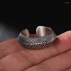 Cluster Rings S925 Sterling Silver Dragon Scale Ring Men's Vintage Old Food Fashion Hip-Hop Personality Simple Versatile
