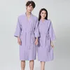 Kvinnors sömnkläder Kvinnors mantel Waffle Cotton Bathrobe Winter Pyjamas Bath Spring and Warm Suit badjas kvinnliga kläder 2023