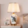 Tafellampen Chinees eenvoudige witte pauw bloemlamp