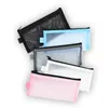 Storage Bags Simple Transparent Mesh Cosmetic Bag Clear Zipper Pencil Case Nylon Makeup Pouch Portable Travel Toiletries Handbag