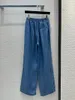 Pantalon en Denim pour femmes, Design avec cordon de serrage, à la mode, élégant, coupe cintrée, amincissant, décontracté, assorti avec tout, printemps 2023