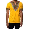 Etniska kläder sommar afrikanska män t-shirts dashiki afrika topptryck rika bazin casual kortärm t-shirt man folk streetwear