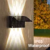 Solar Wall Lights RGB Outdoor Waterproof 6led Up And Down Luminous Lighting Garden Home Decoration Wall Washer Spotlight